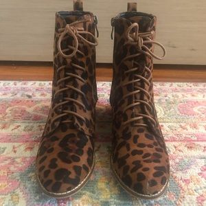 Roolee Leopard Print Midi Ankle Boots, 6.5